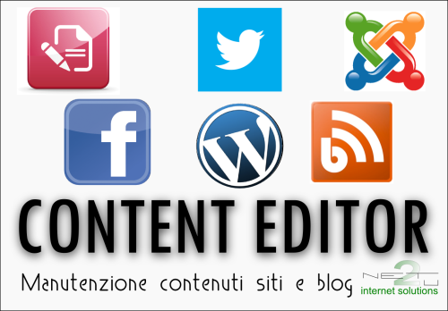 Content Editor, aggiornamento siti web, pagin facebook o blog